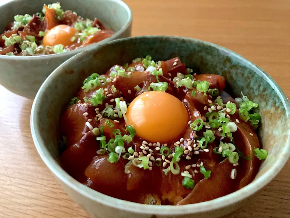 Snapdishの料理写真:＊いなだの甘酒ユッケ丼🐟＊|＊抹茶＊さん