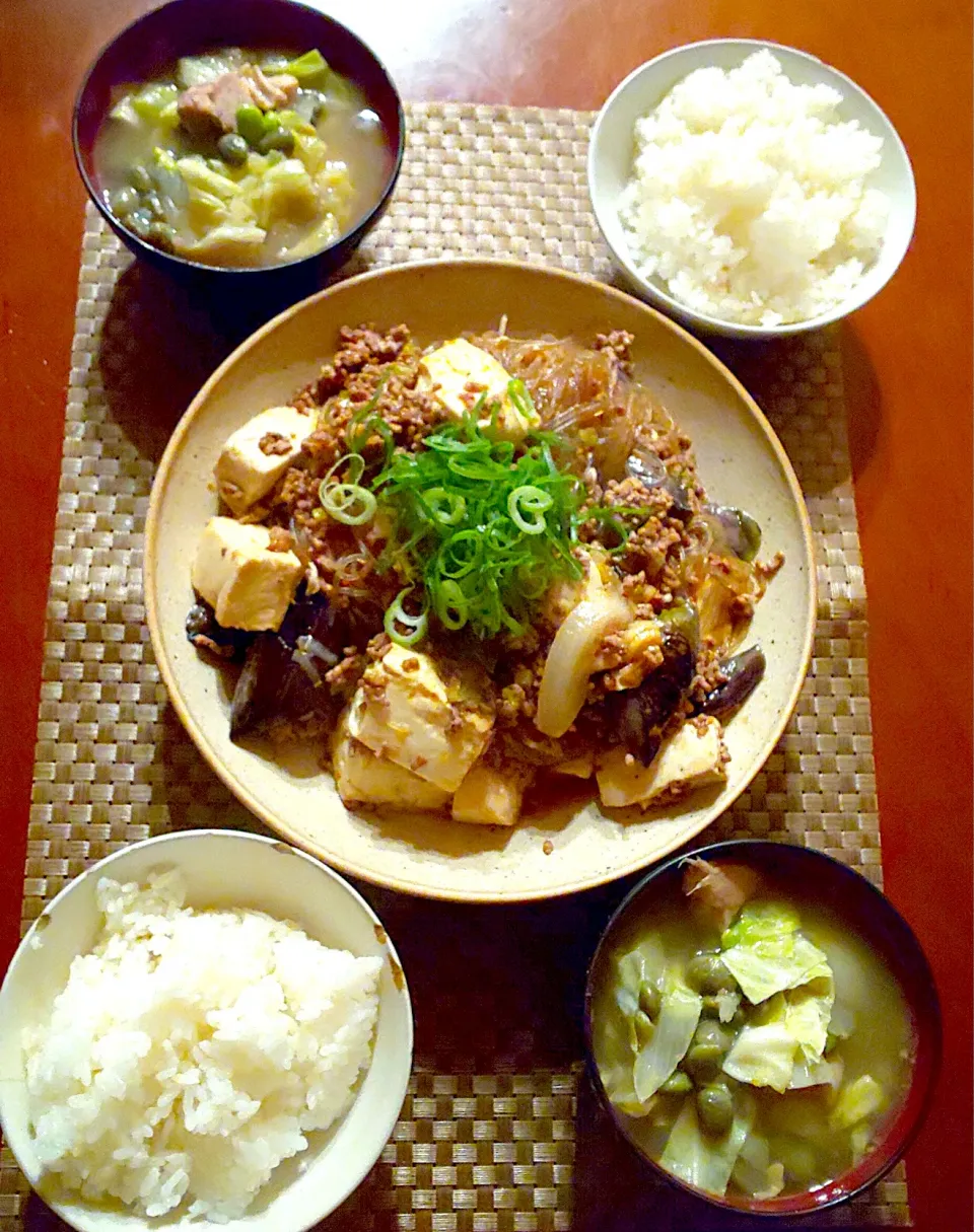 Today's dinner🍴麻婆豆腐茄子春雨|🌈Ami🍻さん