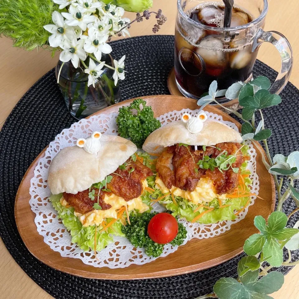 6/26❤︎若鶏の手羽中から揚げ&たまごサンド🌱✨|Makinsさん