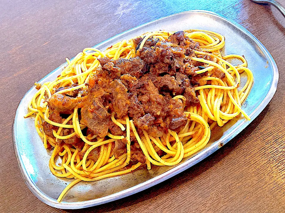 シカスジ煮込みパスタ🍝🍝🍝|ゴンさん