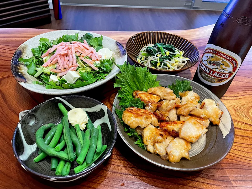 2022.6.26 鶏むね肉deガーリック醤油マヨ炒め🍻🍻🍻|ゆみずさん