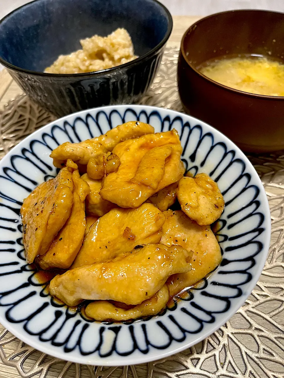 鶏むね肉のしっとり照り焼きチキンの夜ごはん〜主菜〜|ゆかｕさん