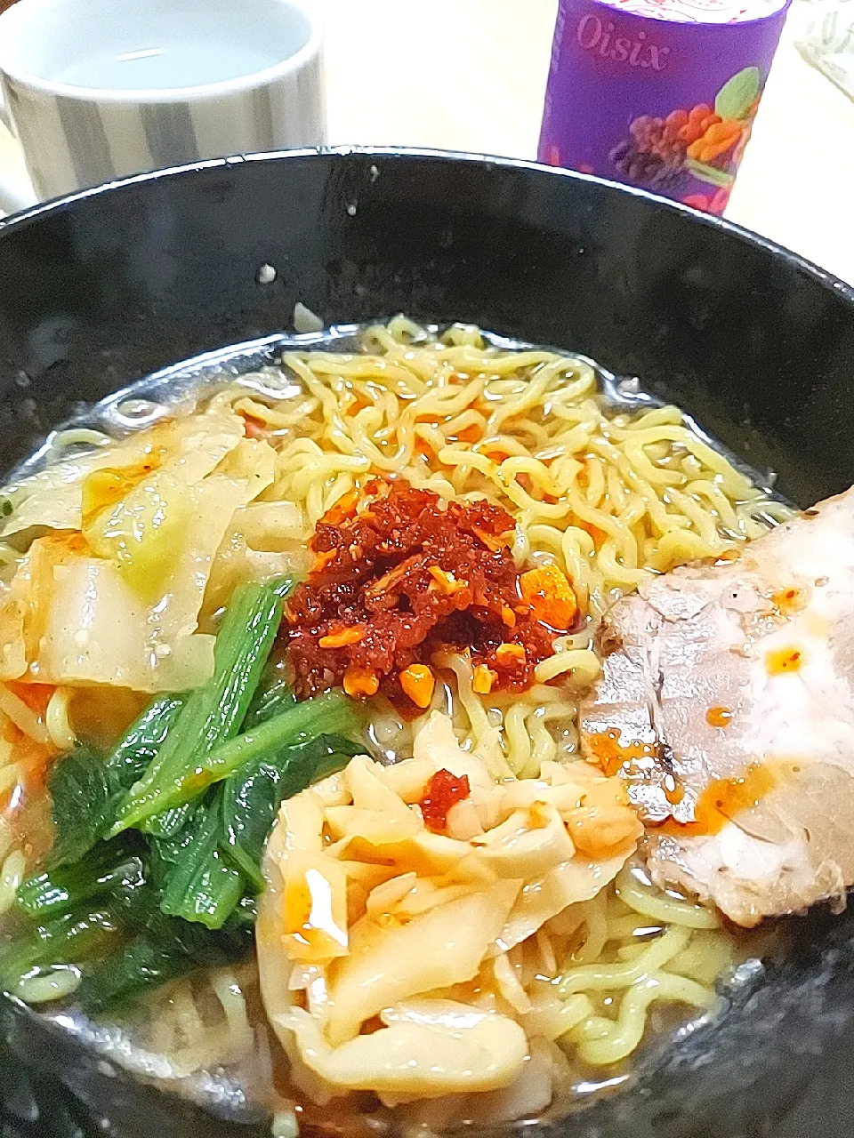 Snapdishの料理写真:冷し醤油ラーメン＆ 野菜ジュース|すばるさん