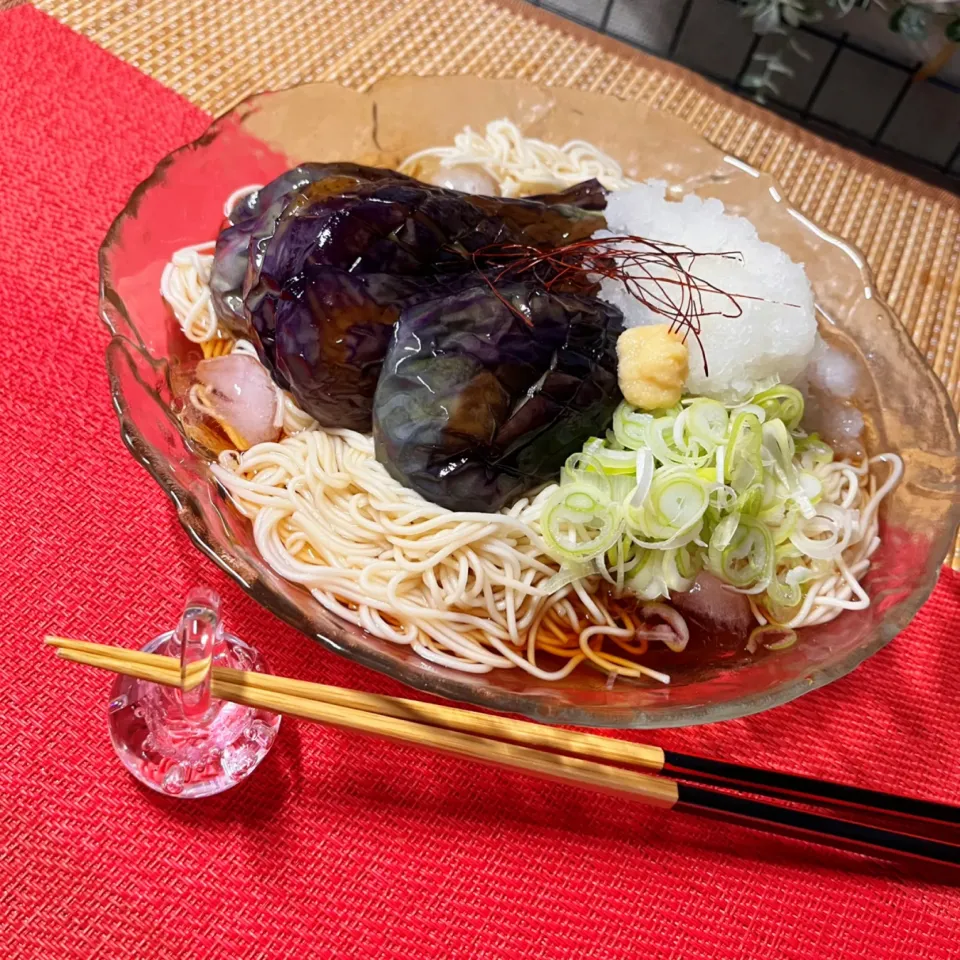 冷たいなすそうめん　野菜もとれて暑い日につるつる食べれて嬉しい|霜月さん