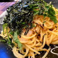 Snapdishの料理写真:大葉モリモリ🧄明太子パスタ|NORIKO♡さん