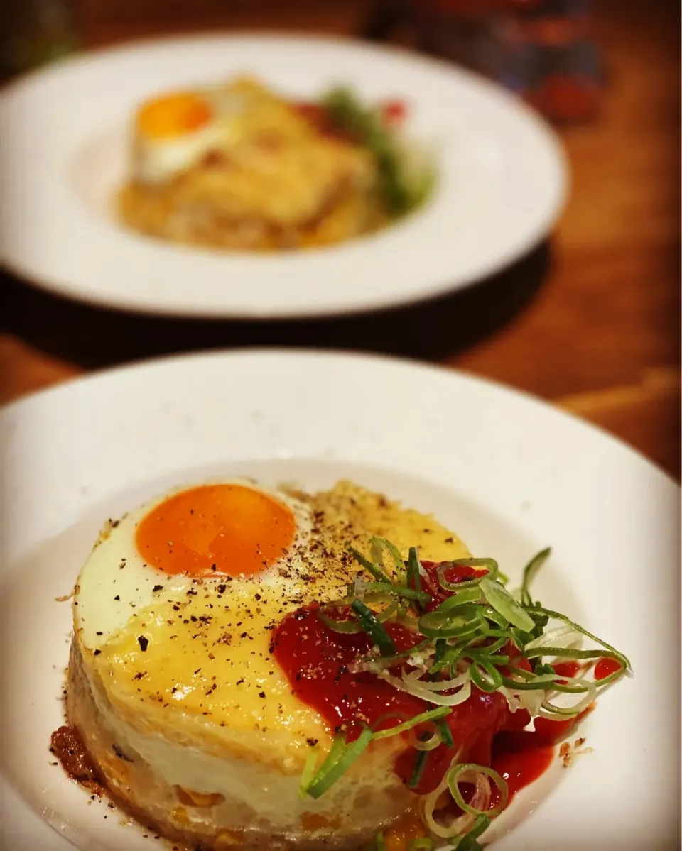 Breakfast 🥞 
Mash potato Harsh with onion & Sweetcorn topped with egg and cheese baked in the oven 
#potatoharsh #breakfast #homecooking|Emanuel Hayashiさん