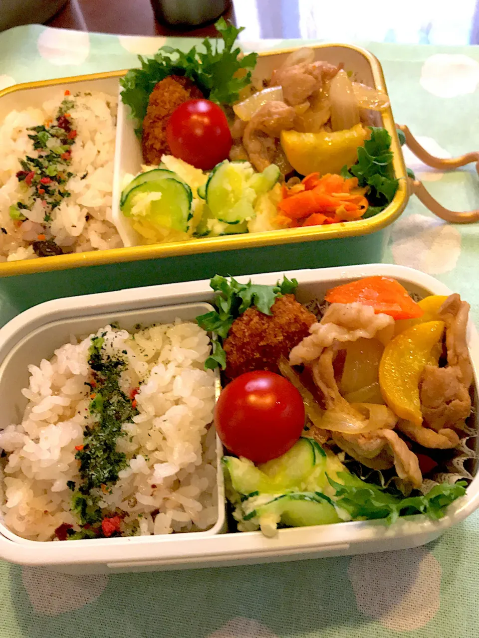 2022.6.28  ＊今日のお弁当＊新じゃがでサラダ＆豚こまとズッキーニ炒め＊|rinrin*mama*さん