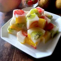 甘酒寒天フルーツキューブ🥭🍓🥝