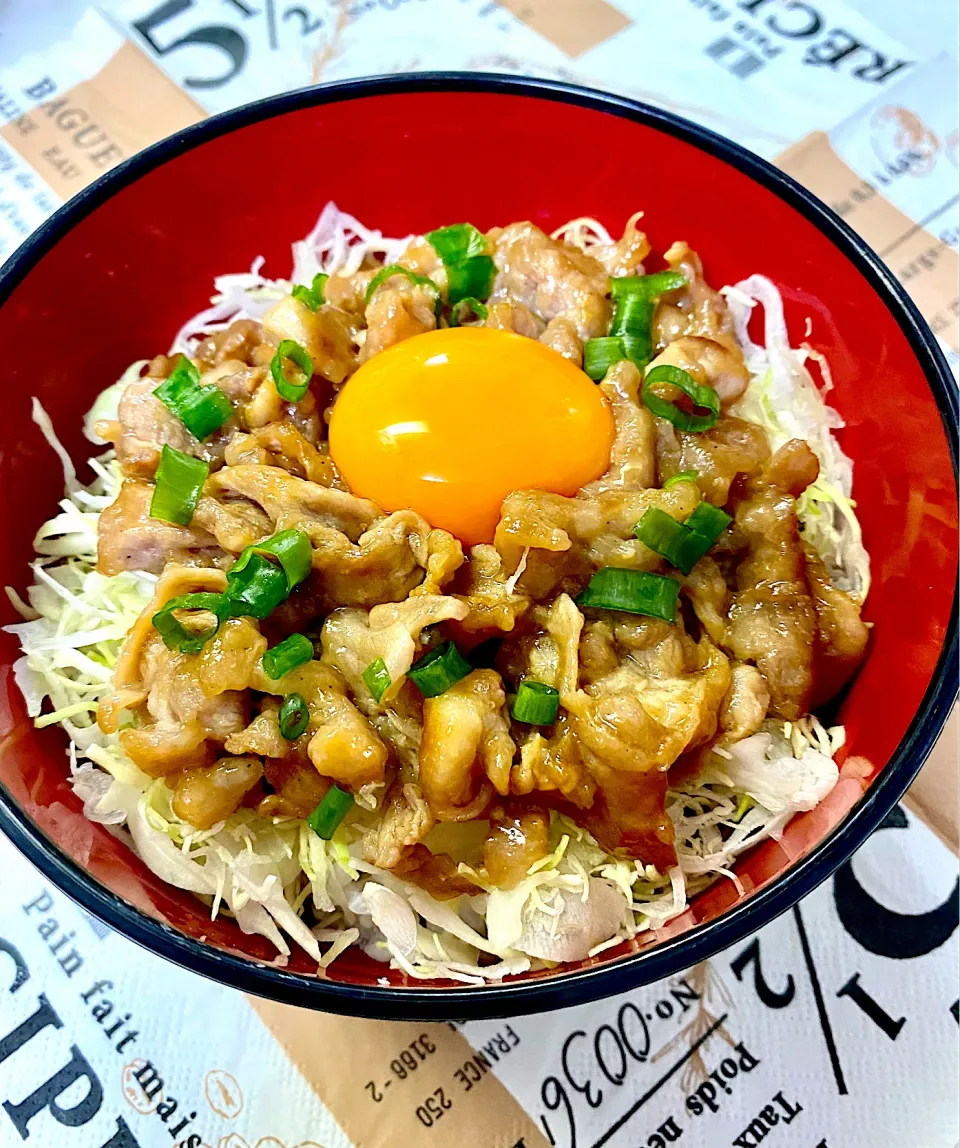 豚小間肉のスタミナ丼|ちびめるさん