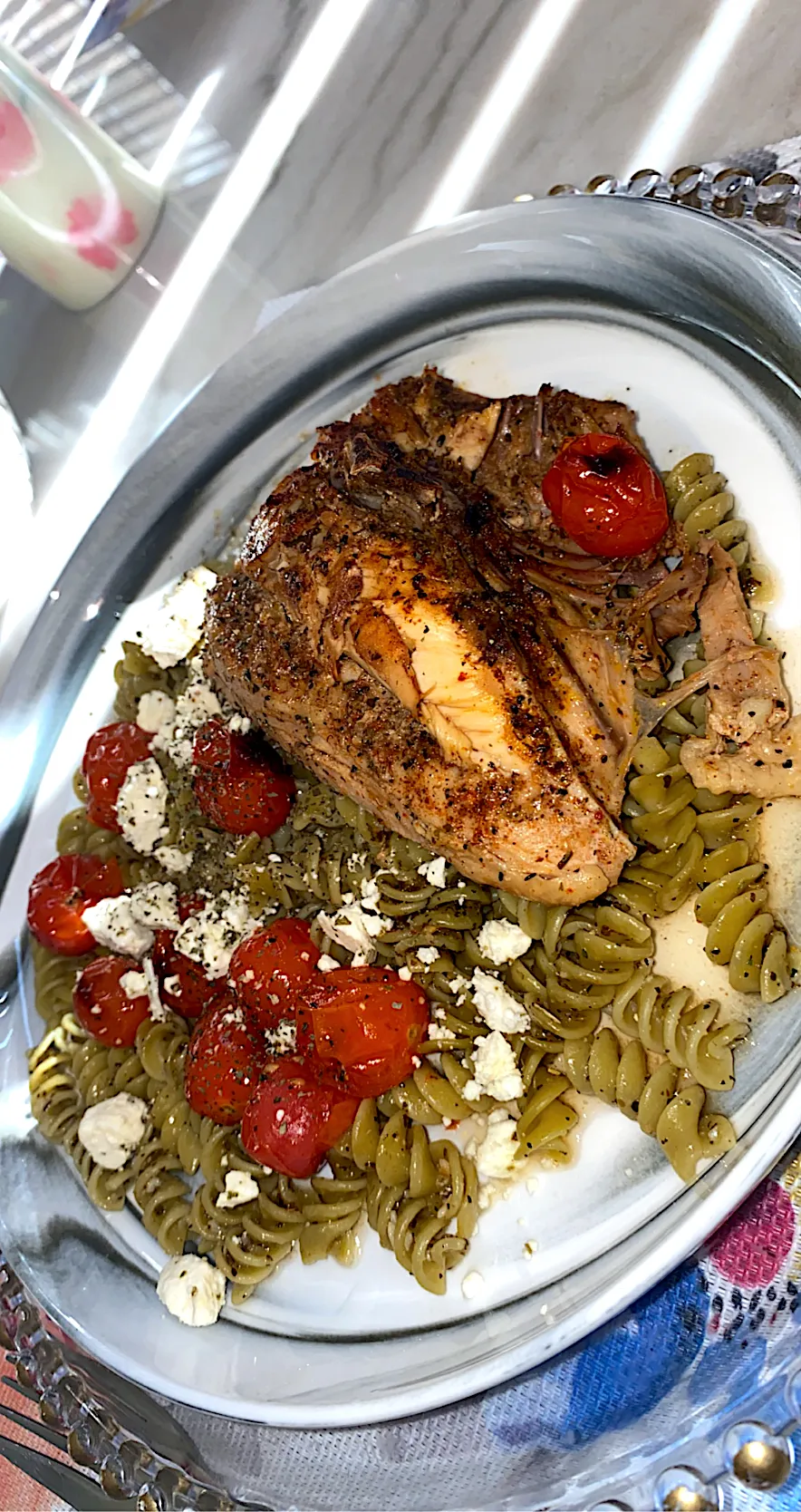 Greek Chicken and veggie pasta|Tawanjaさん