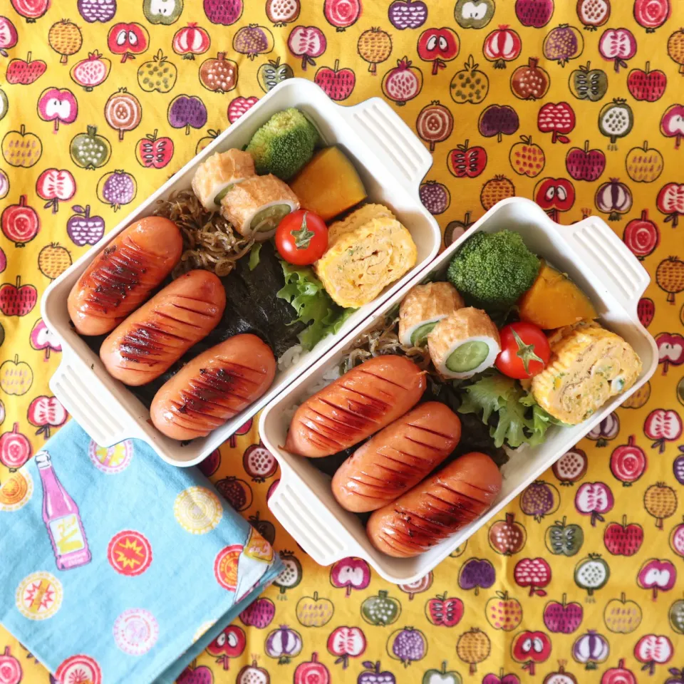 高校生男子弁当🍱ウィンナーのり弁|なかじー。さん