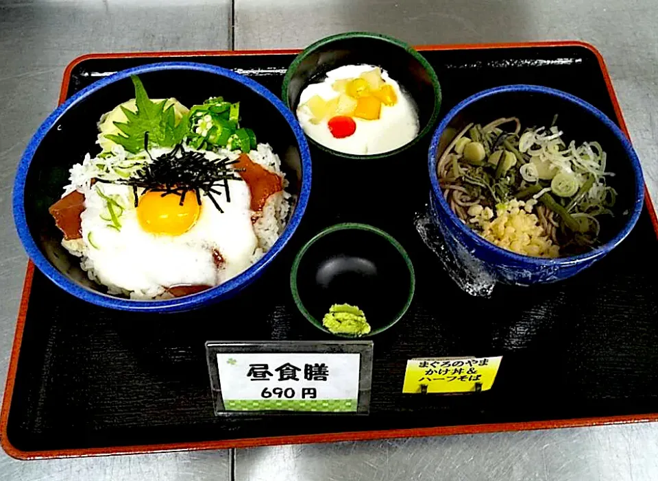 まぐろの山かけ丼・ハーフ山菜そばセット|nyama1さん