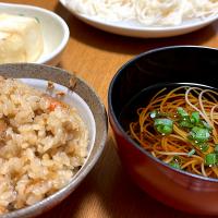 炊き込みご飯と素麺