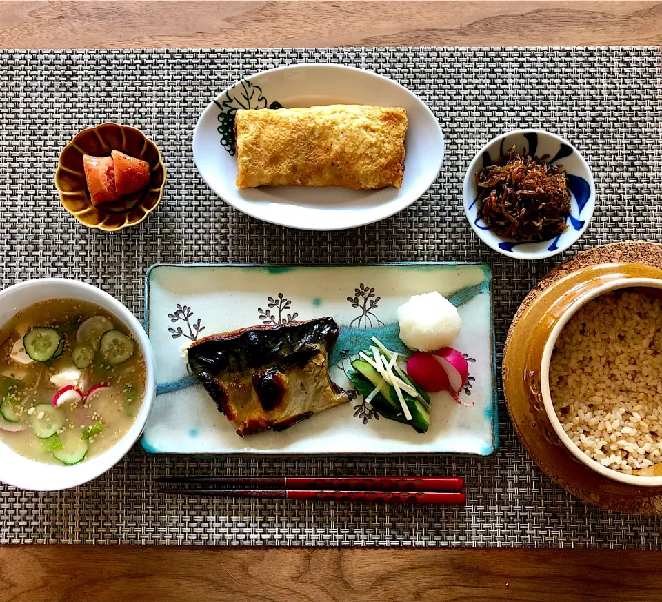 鯖塩焼と冷汁の朝御膳🍚|saoricocoさん