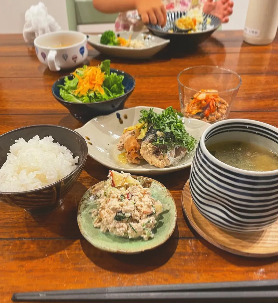 鯖の水煮缶梅煮の晩ごはん|ichikayaさん