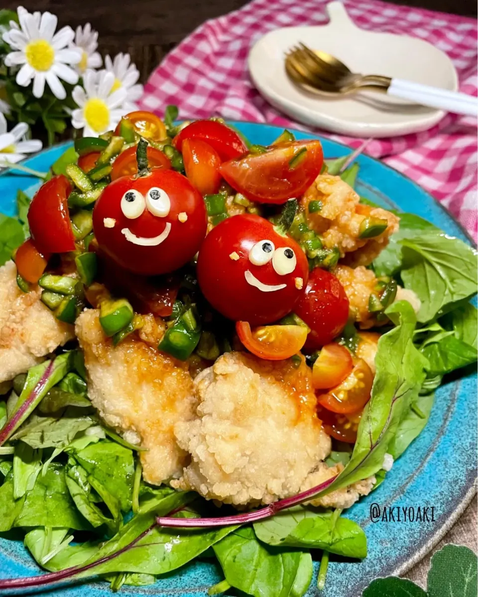 Snapdishの料理写真:チキンフライサルサソース|Akiyoෆ¨̮⑅さん