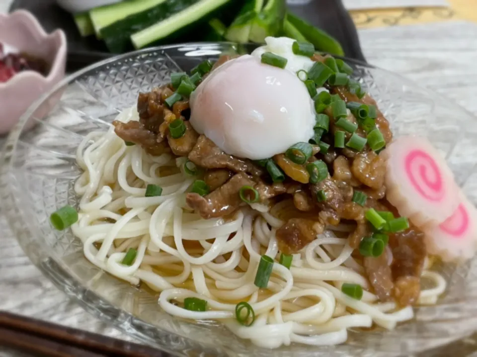 Snapdishの料理写真:冷やし肉うどん|チムニーさん