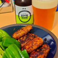 つくねと生ピーマン