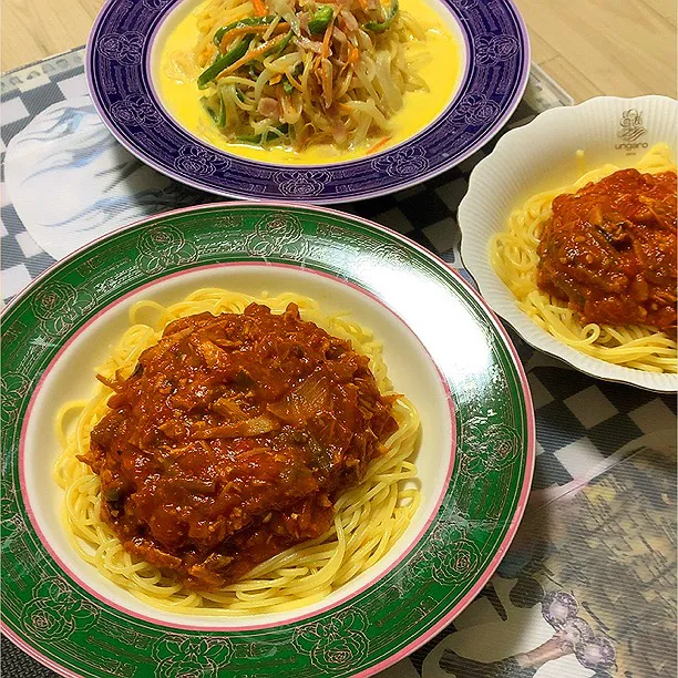 トマトソースパスタ🍅andカルボナーラ🥛|panchiさん