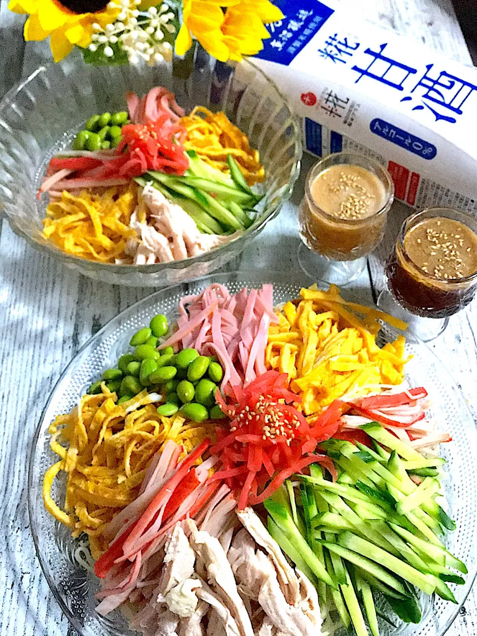 糀甘酒漬け込んだ、蒸し鶏で冷やし中華❣️|🌺🌺Foodie🌺🌺さん