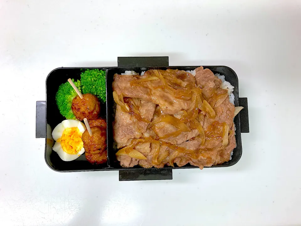 Snapdishの料理写真:高校生になった次男くんへ　豚丼弁当|晴れ時々弁当さん