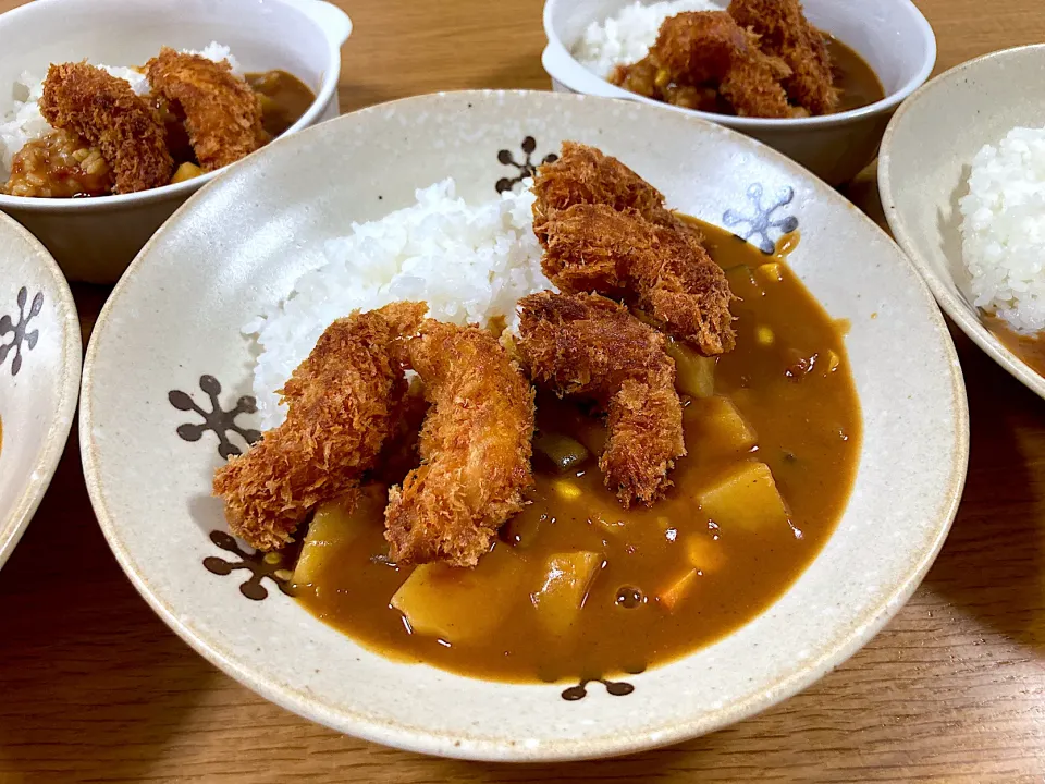 ＊ラタトゥユ🍅リメイク＊海老フライ乗せ夏野菜カレーライス🍛＊|＊抹茶＊さん