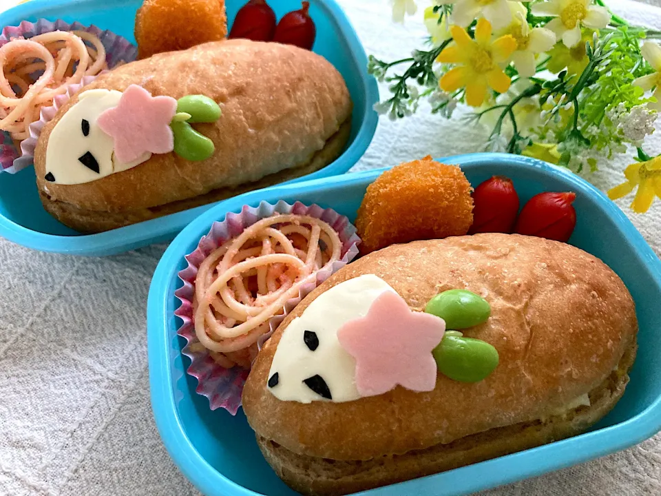 Snapdishの料理写真:＊シェイミパン＊ポケモン？＊ちびたんとべびたんの幼稚園お弁当＊|＊抹茶＊さん