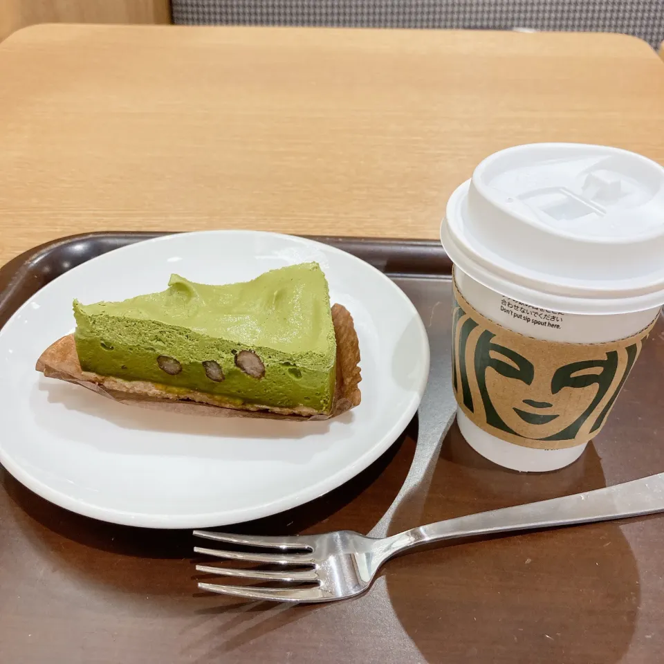 アーモンドミルクの抹茶ムースとコーヒー|ちゃみこさん