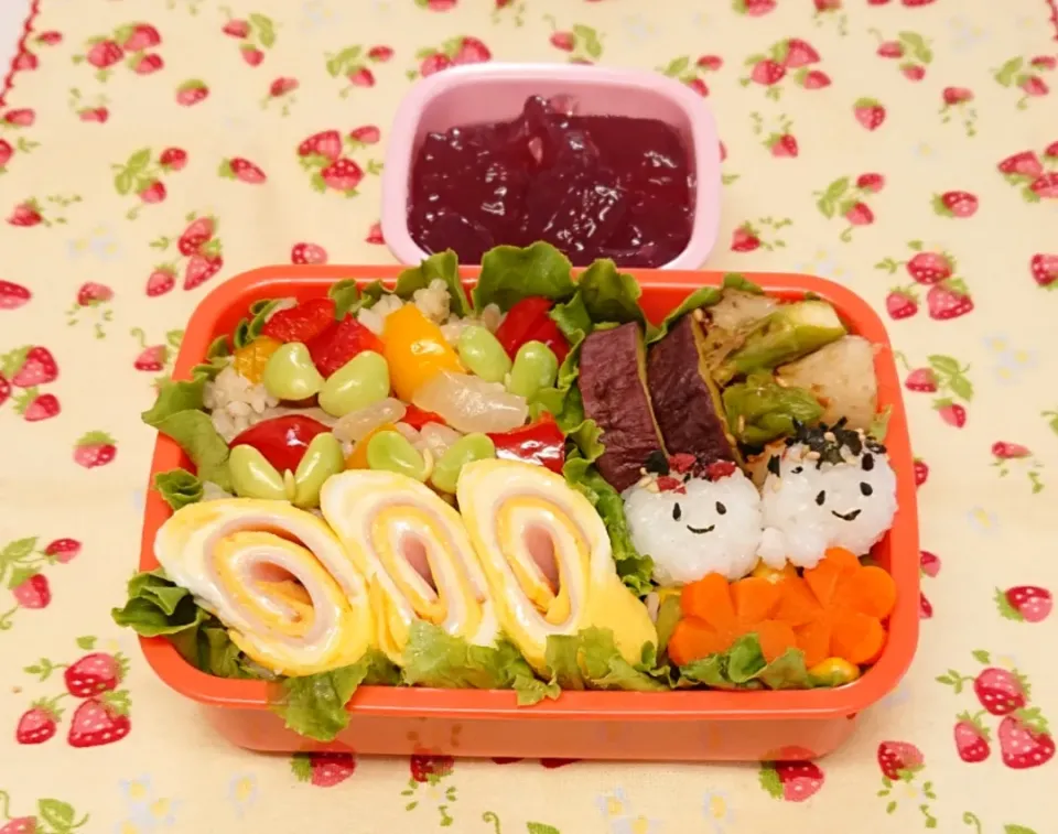 Snapdishの料理写真:カラフル炒飯弁当❤️|みちゅあしさん