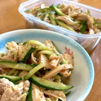 鶏むね肉ときゅうりの中華和え
