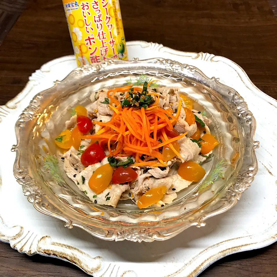 豚冷しゃぶサラダ🥗シークアーサーポン酢|henryさん