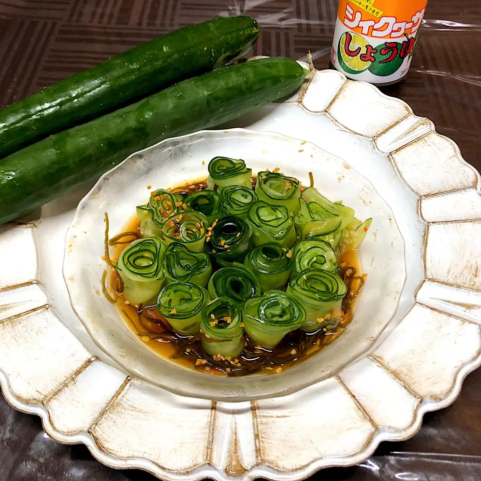 Snapdishの料理写真:シークアーサー醤油de無限胡瓜🥒|henryさん