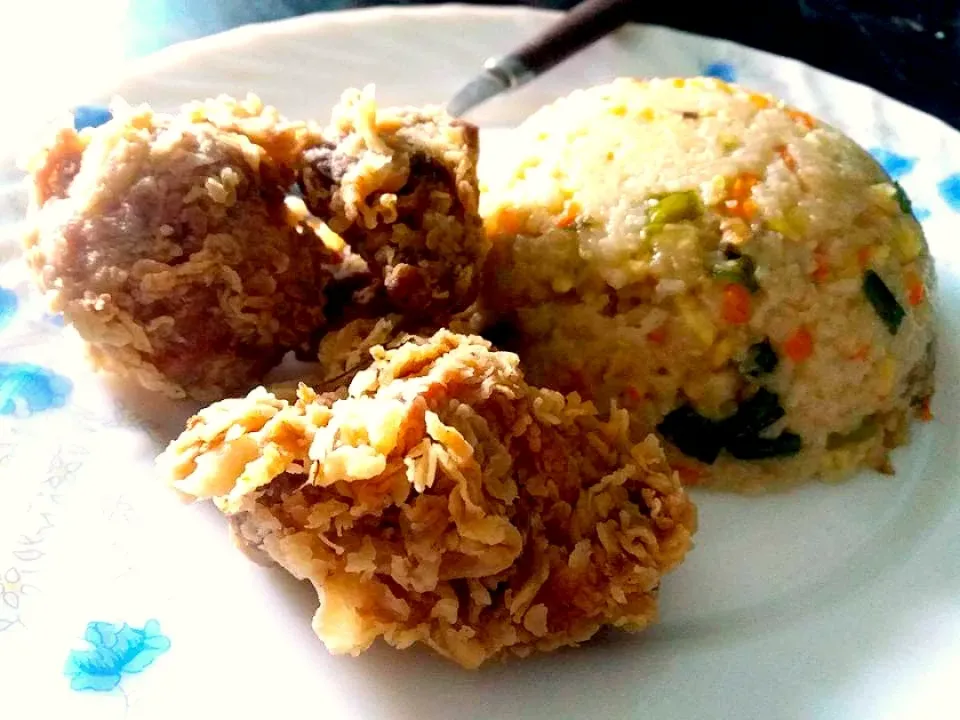 Crispy Chicken Fry With Vegetable Rice❤️|Aysha Siddikaさん