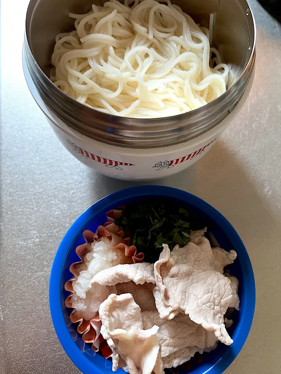 暑い‼︎おろし豚しゃぶ素麺弁当|ちーさん