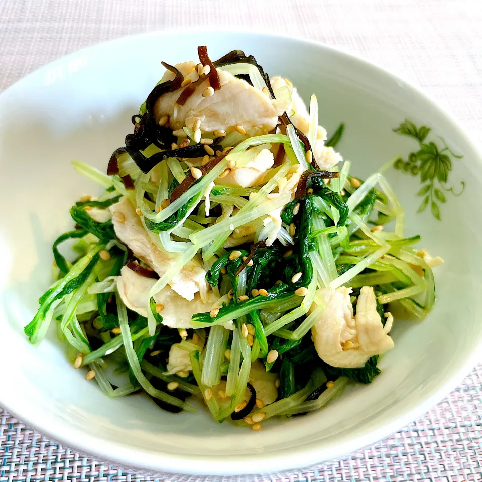 からあげビールさんの料理 【おうち居酒屋ごはん】ささみと水菜のヘルシー塩こんぶラーぽん和え|sucreroomさん