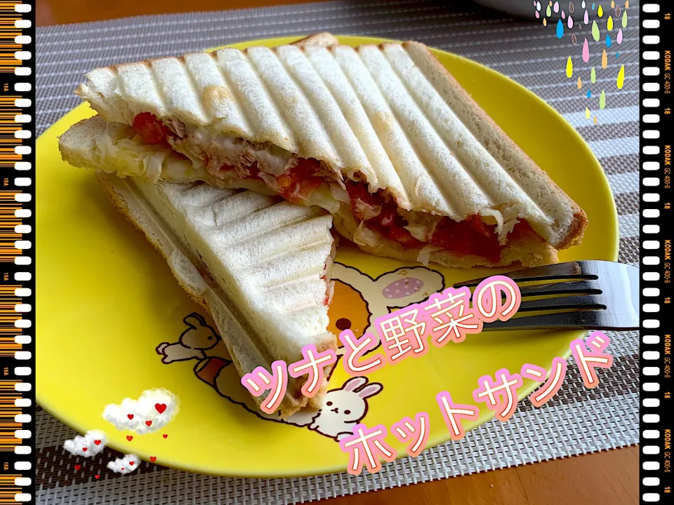 ツナと野菜のホットサンド🥪|めっちいさん