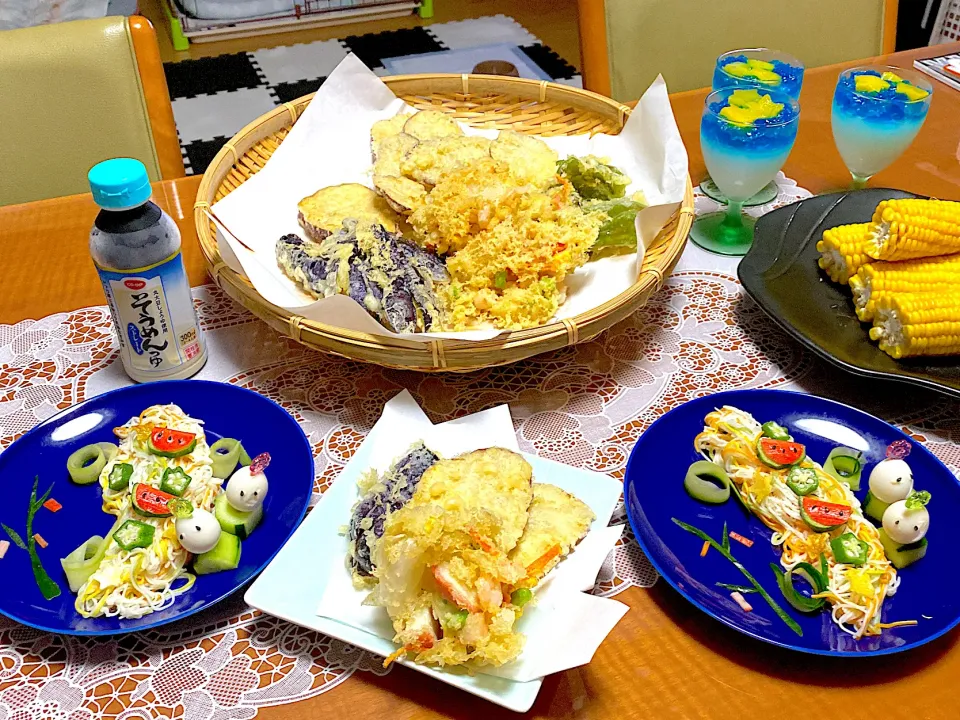 Snapdishの料理写真:七夕そうめんご飯🎋|makoさん