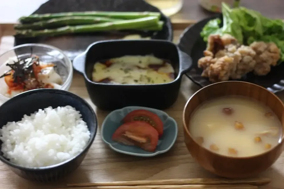 豚ザンギとまごわやさしい献立|ちいさなしあわせキッチンさん