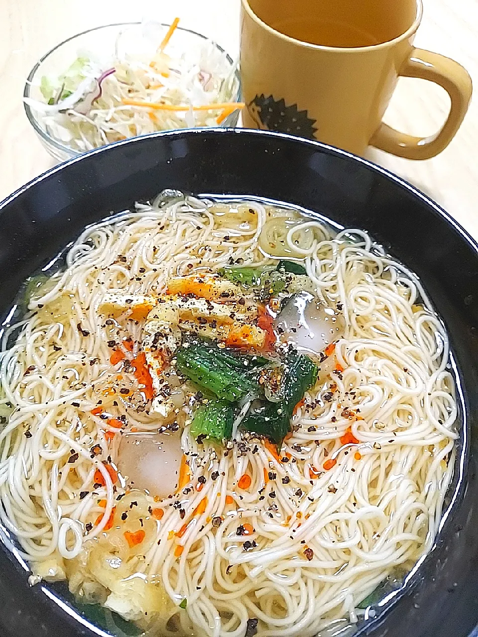 冷やし醤油そうめん ＆ サラダ ＆ 納豆|すばるさん