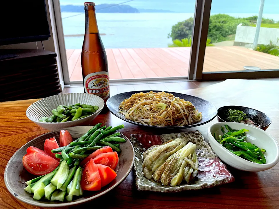 Snapdishの料理写真:2022.7.9 夏野菜盛り沢山ランチ🍻🍻🍻|ゆみずさん