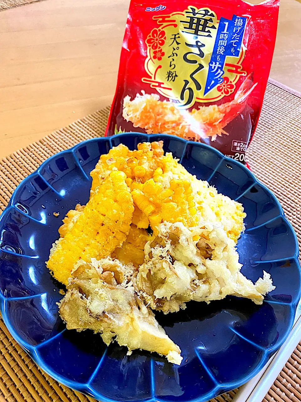 Snapdishの料理写真:とうもろこし🌽と、舞茸の天ぷら|ぽっちさん