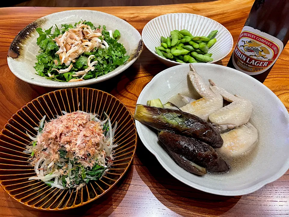 2022.7.10 茄子と手羽先の煮物🍻🍻🍻|ゆみずさん