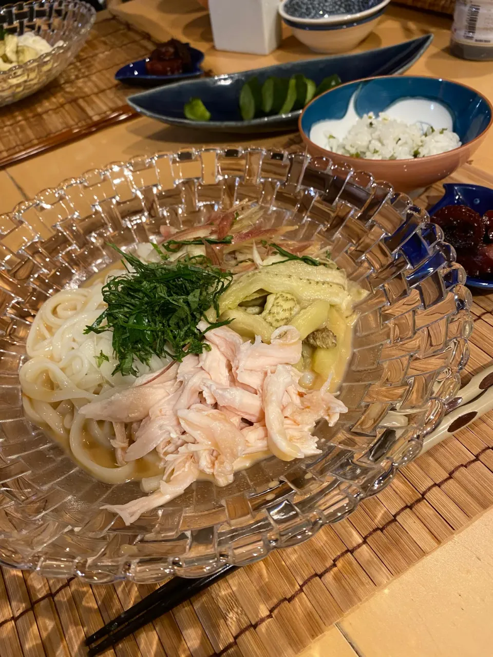 ささみと焼きなすと薬味の冷やしうどん|エトフさん