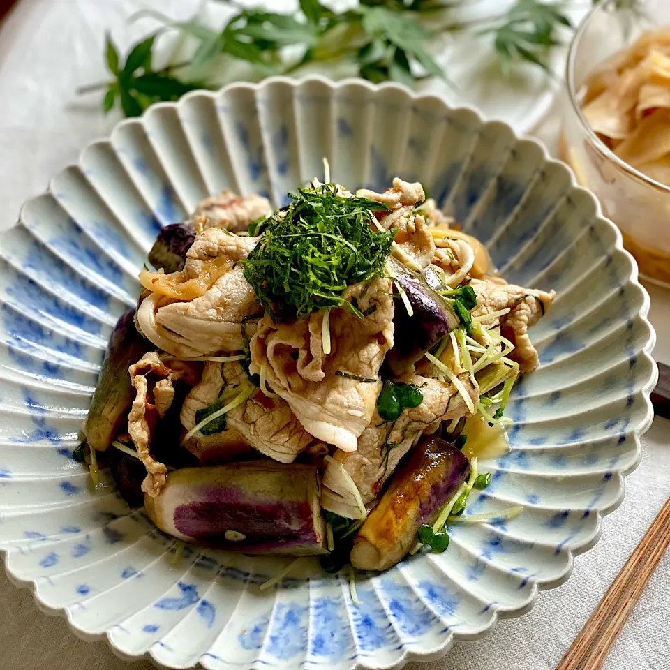 🍆🐄🌿豚ロース肉と水なす冷しゃぶサラダ🥣梅干しドレッシング|ゆきぽん@ゆきの家飲み料理さん