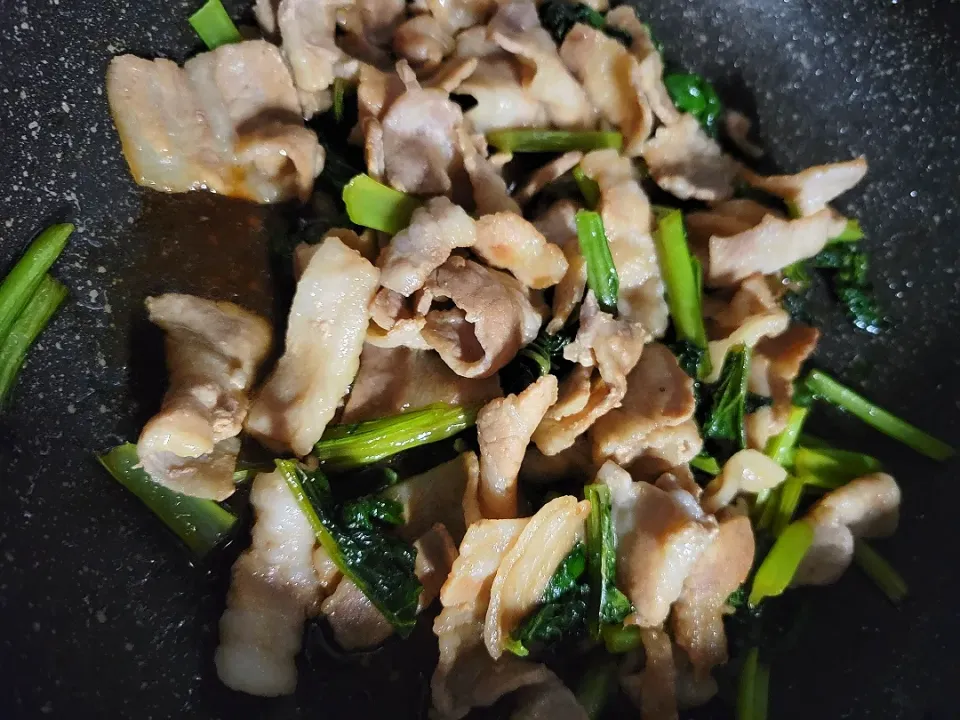 薄切り豚バラ肉と小松菜のあっさり煮|ｃさん