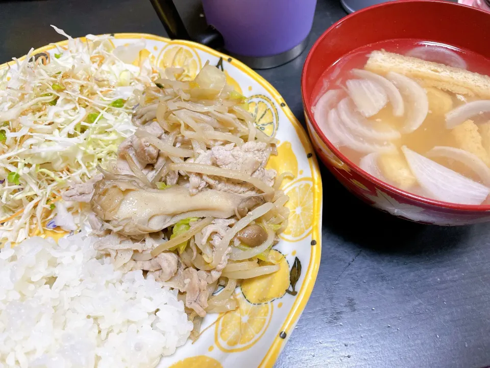 塩野菜炒め　お味噌汁|ミホさん