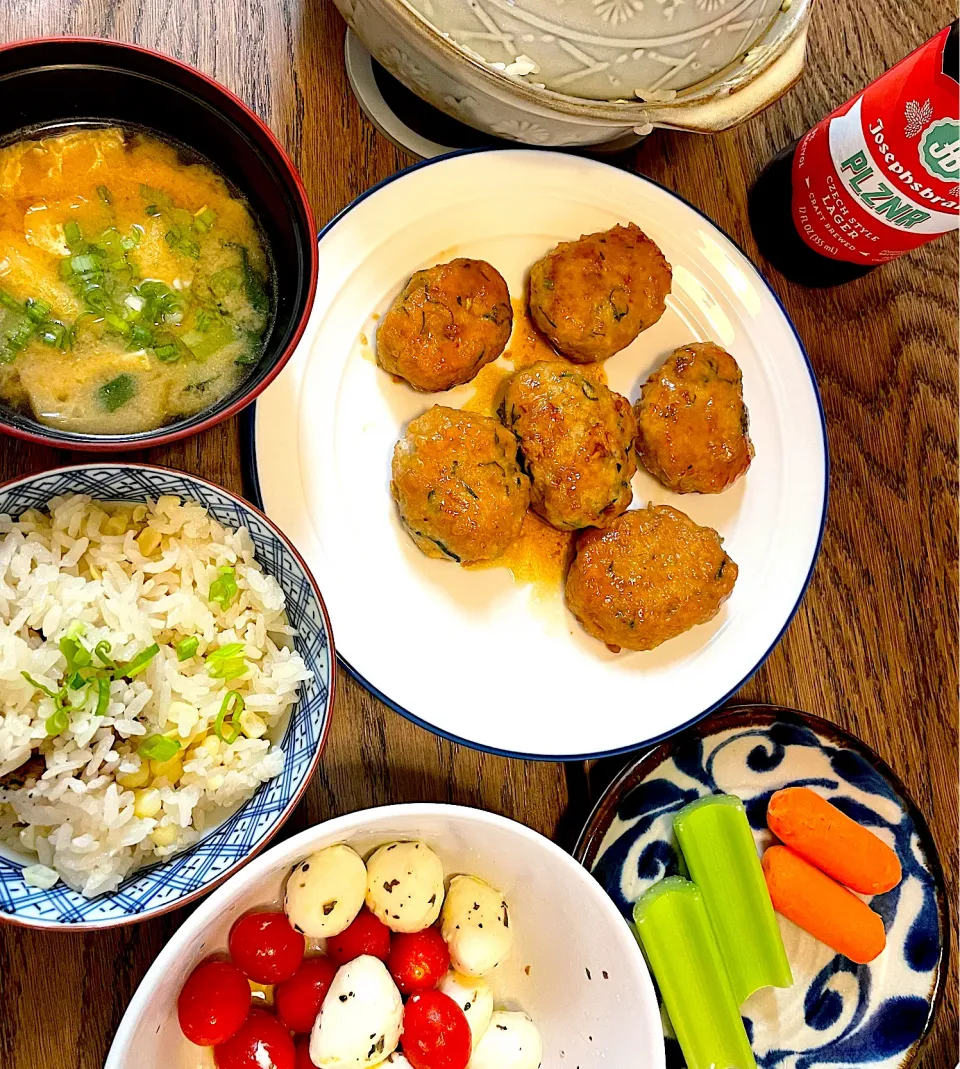 🌽土鍋炊き込みご飯、大葉つくね|Masamiさん