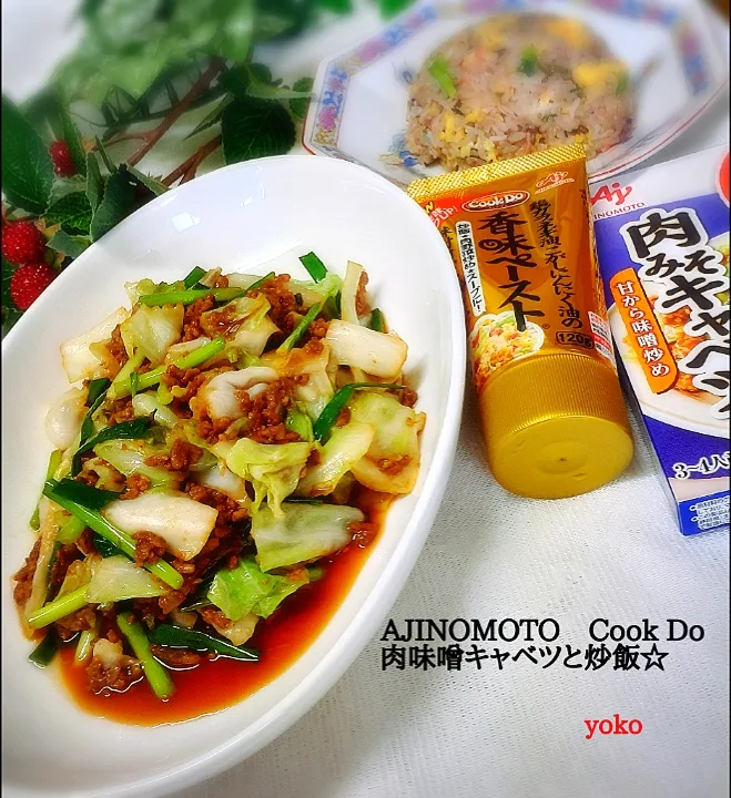 AJINOMOTO　肉味噌キャベツと炒飯です。|容子さん