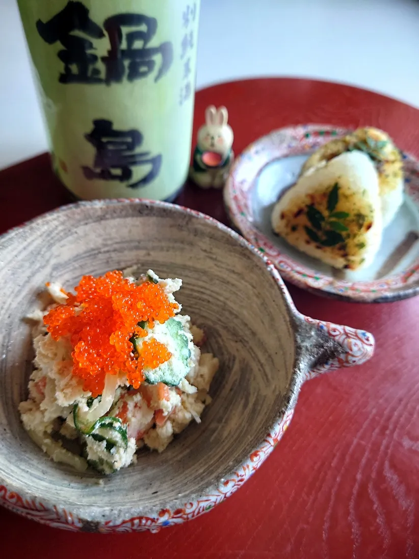 おからのサラダ&
山椒味噌の焼きおにぎり|jusさん