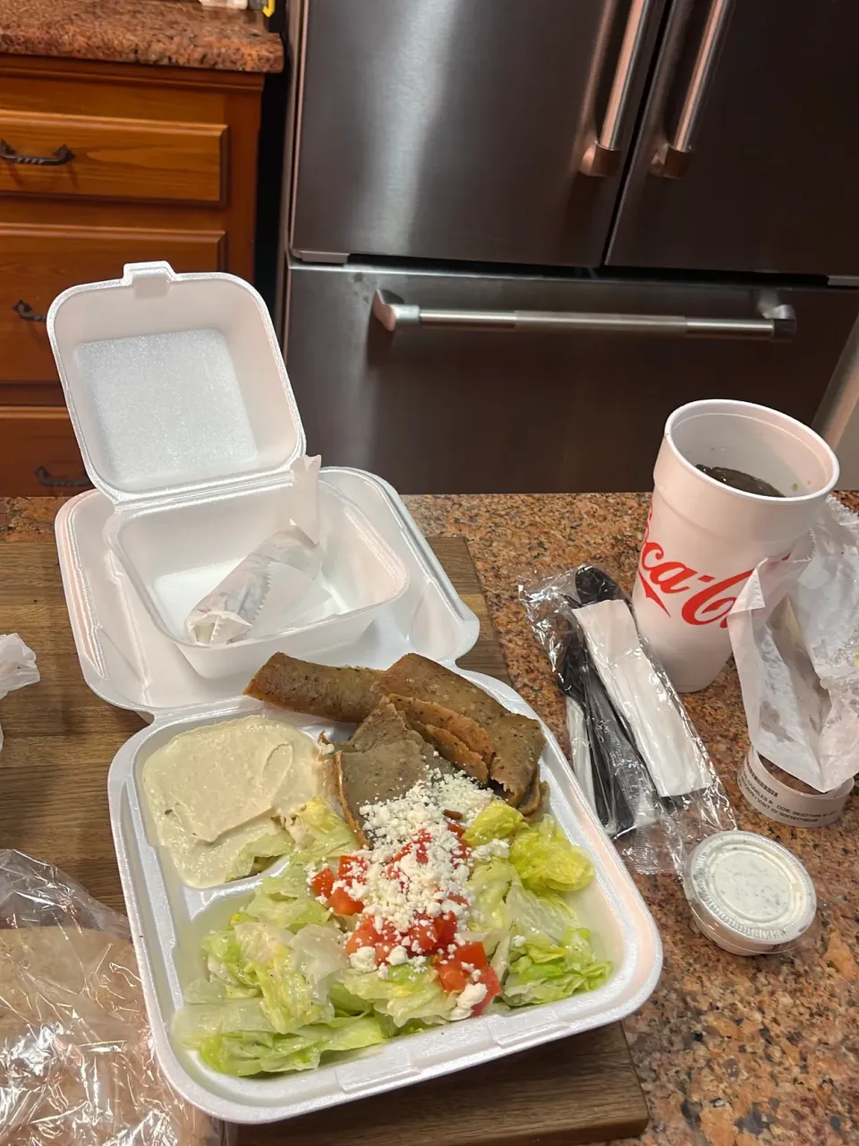 Gyros, salad , and baklav|suさん